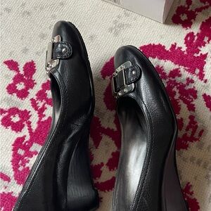 Nine West Black Wedges with Silver Accents